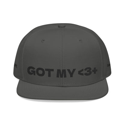"Got My <3 +" (Got My Heart Positive) Snapback Cap, Embroidered Hat, Casual Streetwear, Gift for Him/Her, (Many color variants)