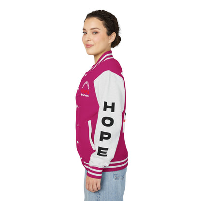 The Survivor Have Hope Inspired Unisex Heavyweight Letterman Jacket - Empowering Message "Make them your B**** instead." Comes in many color variants!