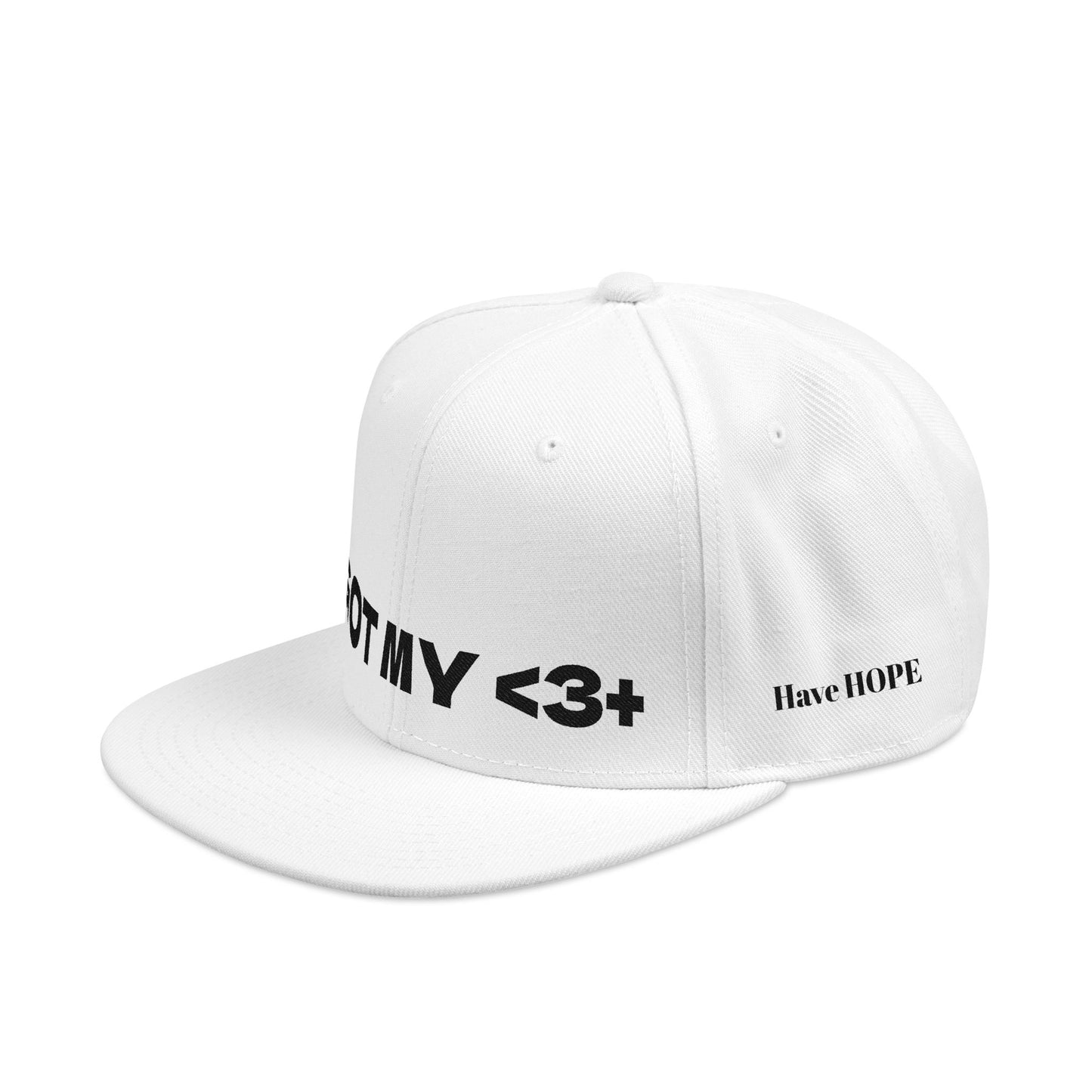 "Got My <3 +" (Got My Heart Positive) Snapback Cap, Embroidered Hat, Casual Streetwear, Gift for Him/Her, (Many color variants)