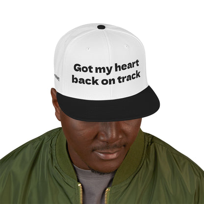 "Got my heart back on track" Snapback Cap, Embroidered Hat, Casual Streetwear, (Many color variants)