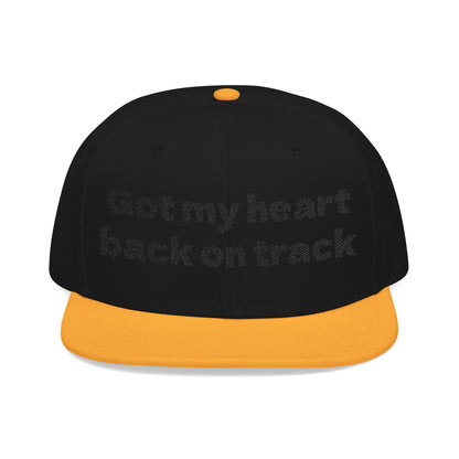 "Got my heart back on track" Snapback Cap, Embroidered Hat, Casual Streetwear, (Many color variants)