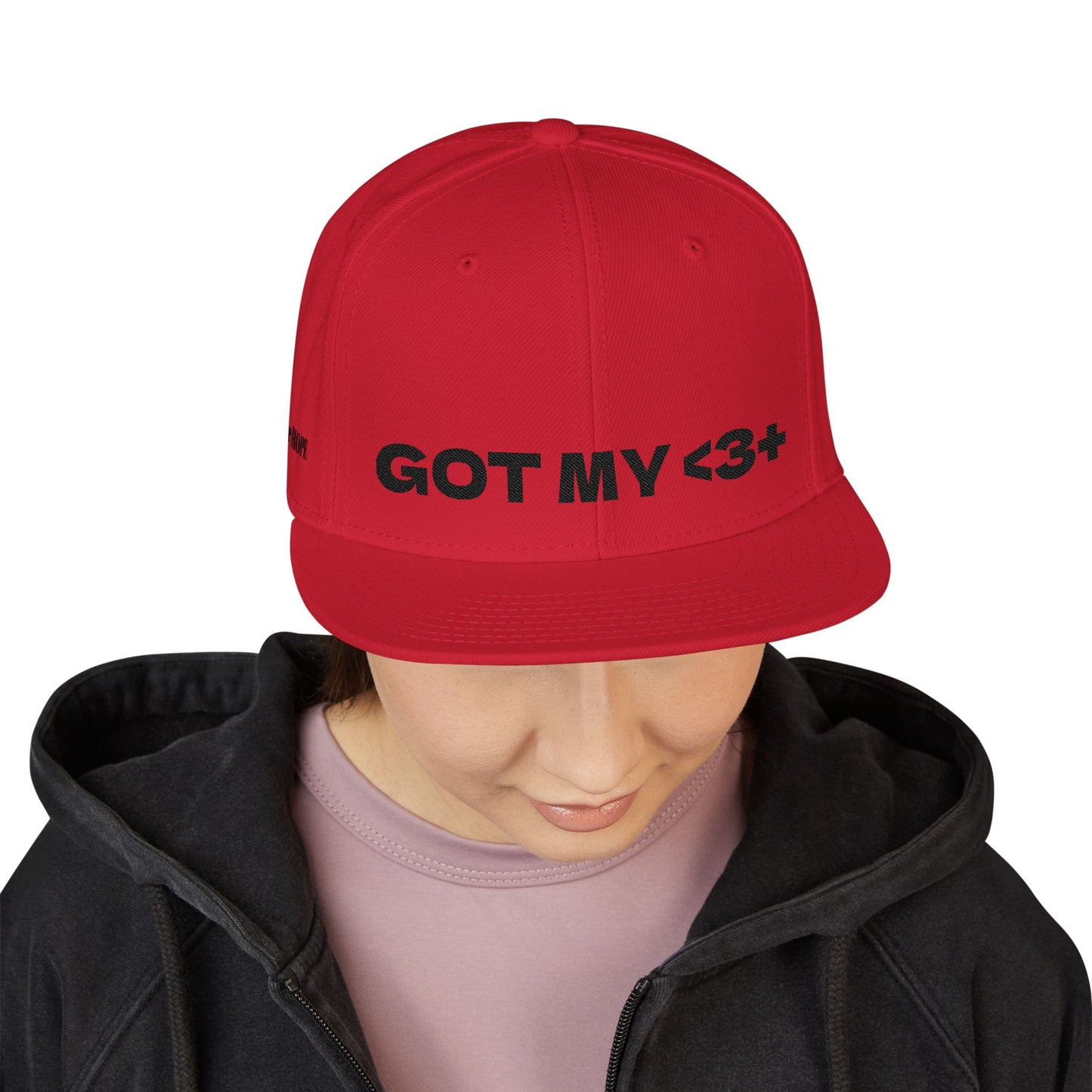 "Got My <3 +" (Got My Heart Positive) Snapback Cap, Embroidered Hat, Casual Streetwear, Gift for Him/Her, (Many color variants)