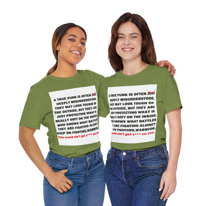 True Punk Motivational Messaging Variants of Green "This world ain't got s*** on you." Unisex Jersey Short Sleeve Tee (Color Group 3of4)