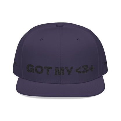 "Got My <3 +" (Got My Heart Positive) Snapback Cap, Embroidered Hat, Casual Streetwear, Gift for Him/Her, (Many color variants)