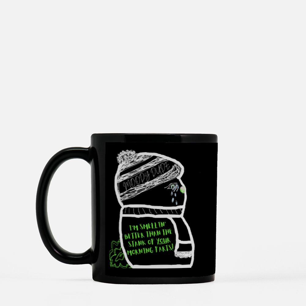 Stanky Attitude Monster Black Coffee Mug 11oz - "I'm Smellin' better than the stank of your morning farts."