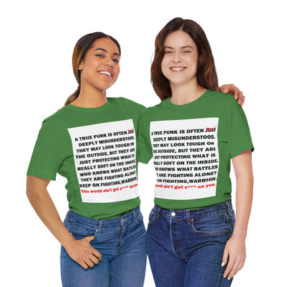 True Punk Motivational Messaging Variants of Green "This world ain't got s*** on you." Unisex Jersey Short Sleeve Tee (Color Group 3of4)
