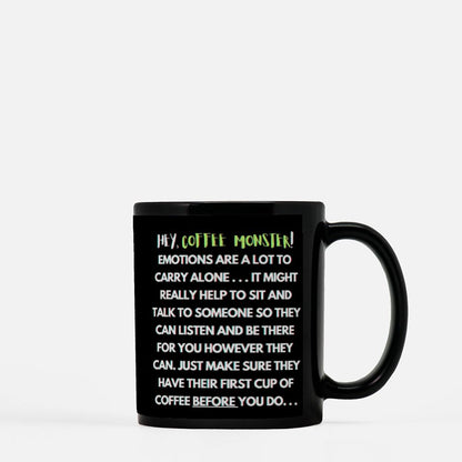 Stanky Attitude Monster Black Coffee Mug 11oz - "I'm Smellin' better than the stank of your morning farts."